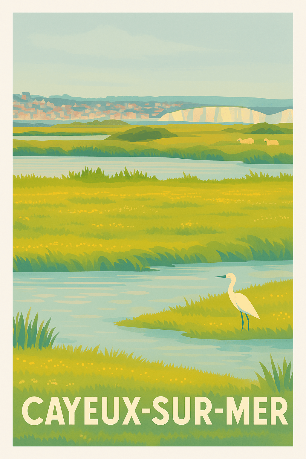 Somme France Pas de Cadre / 20 × 30cm Affiche de Cayeux-sur-Mer - Charme naturel et paisible