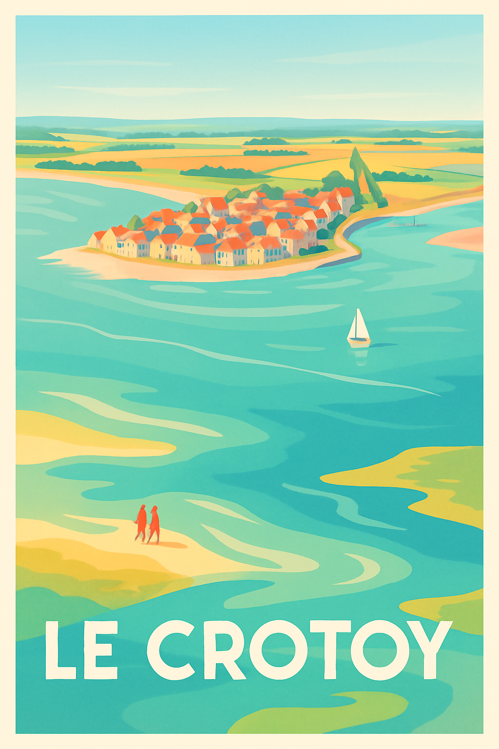 Affiche Le Crotoy — Charme et sérénité en bord de mer · poster d'art de Le Crotoy