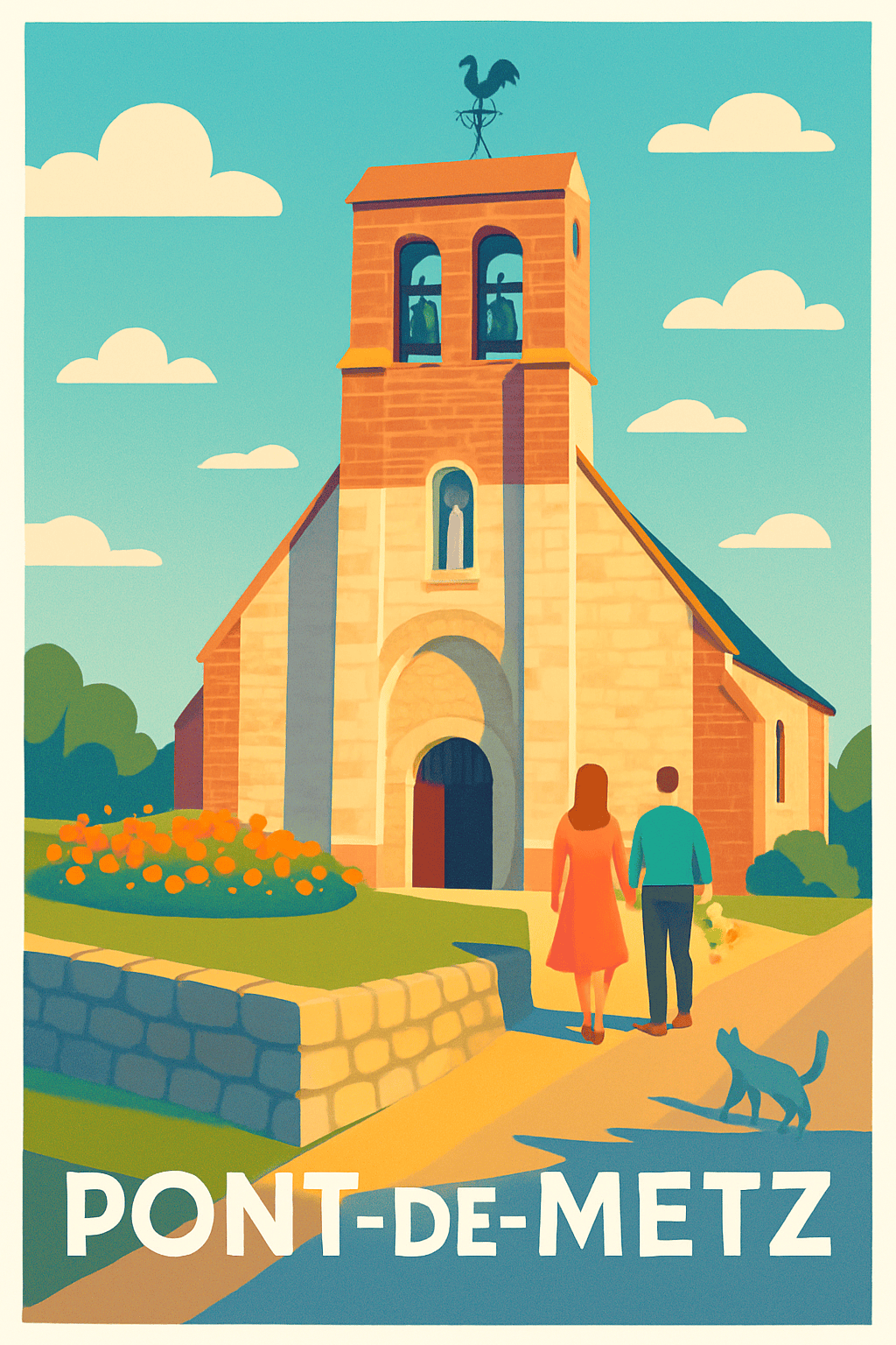 Somme France Pas de Cadre / 20 × 30cm Affiche de Pont-de-Metz - Charme et tranquillité au cœur de la Picardie