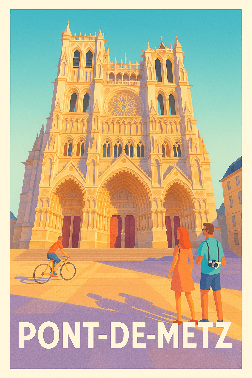 Somme France Pas de Cadre / 20 × 30cm Affiche de Pont-de-Metz - Voyage au cœur du patrimoine gothique