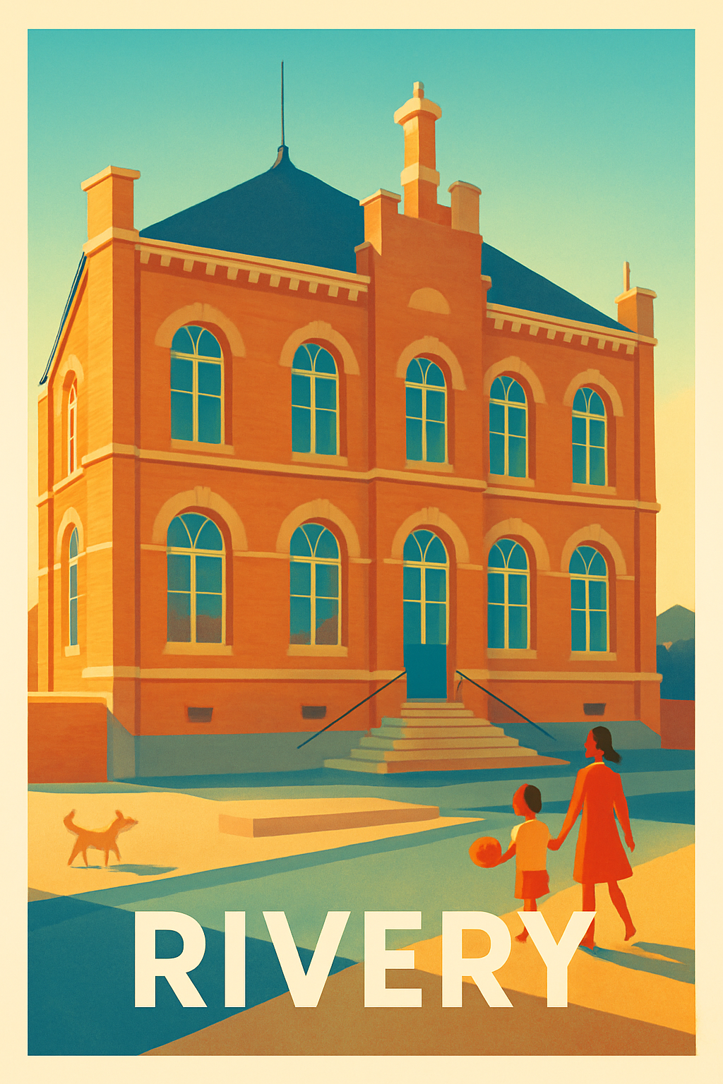 Somme France Pas de Cadre / 20 × 30cm Affiche de Rivery - Charme architectural en lumière douce