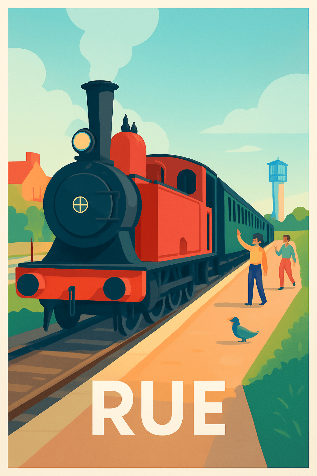 Somme France Pas de Cadre / 20 × 30cm Affiche de Rue - Un voyage nostalgique en train à vapeur