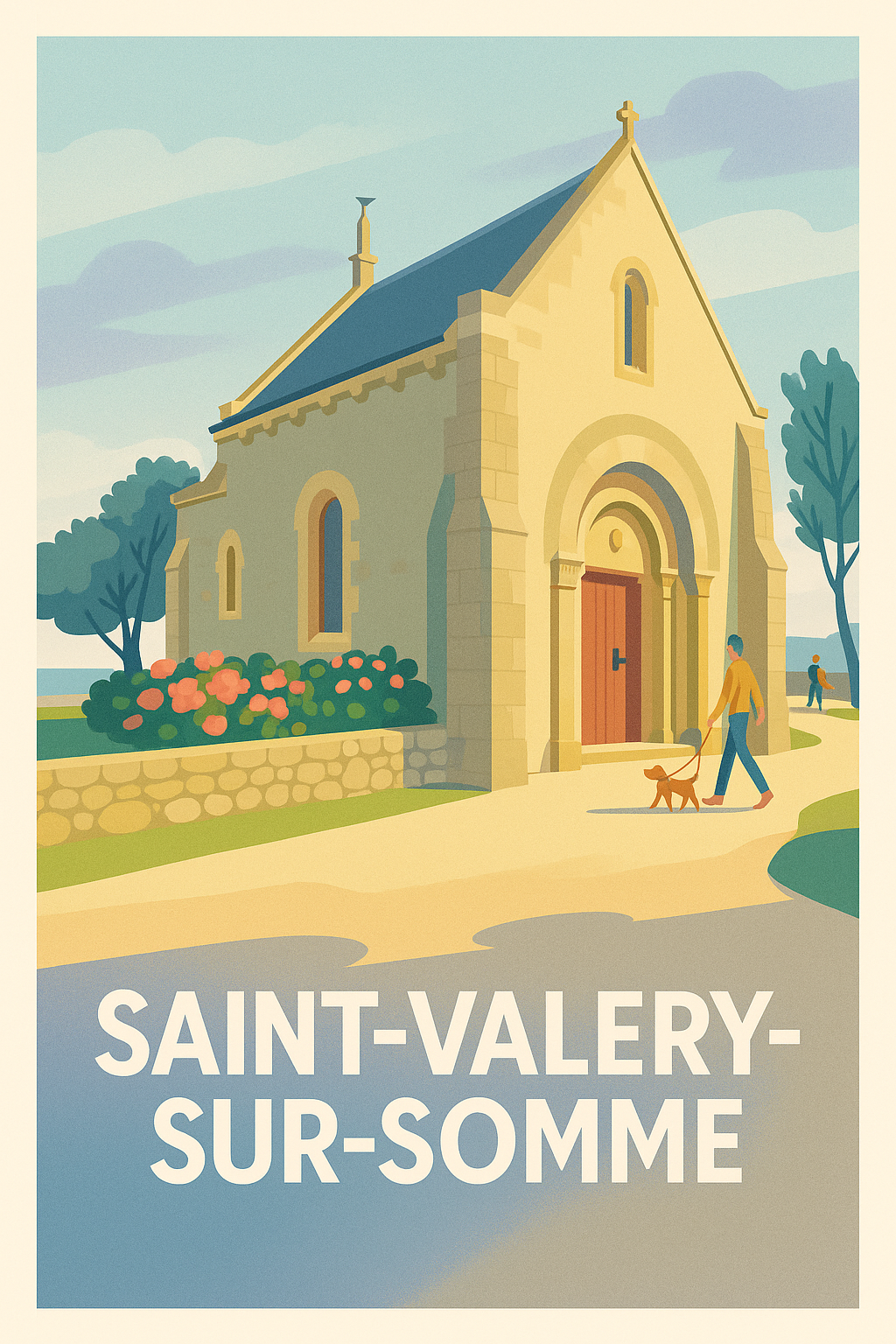 Somme France Pas de Cadre / 20 × 30cm Affiche de Saint-Valery-sur-Somme - Charme et sérénité en bord de mer