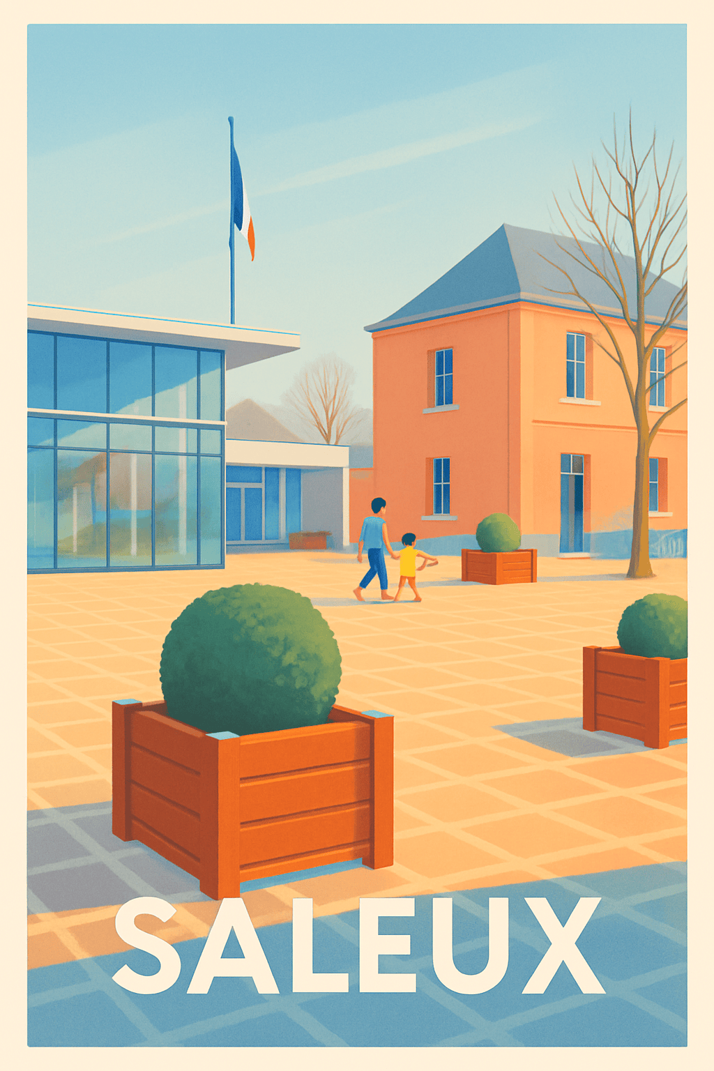 Somme France Pas de Cadre / 20 × 30cm Affiche de Saleux - Harmonie urbaine et douceur de vie