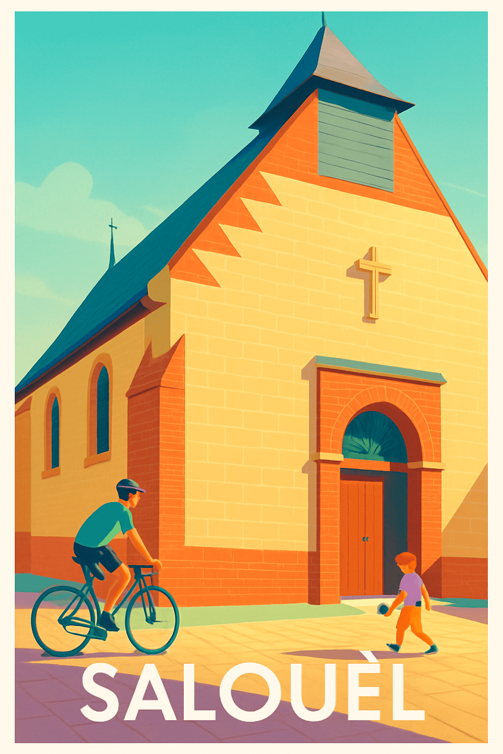 Somme France Pas de Cadre / 20 × 30cm Affiche de Salouèl - Charme et sérénité au cœur du village