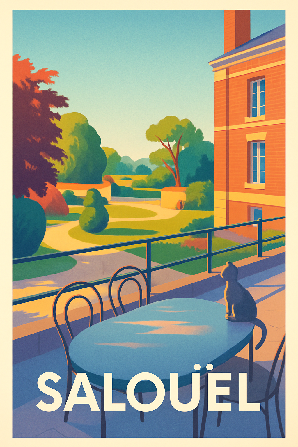 Somme France Pas de Cadre / 20 × 30cm Affiche de Salouël - Sérénité au soleil couchant