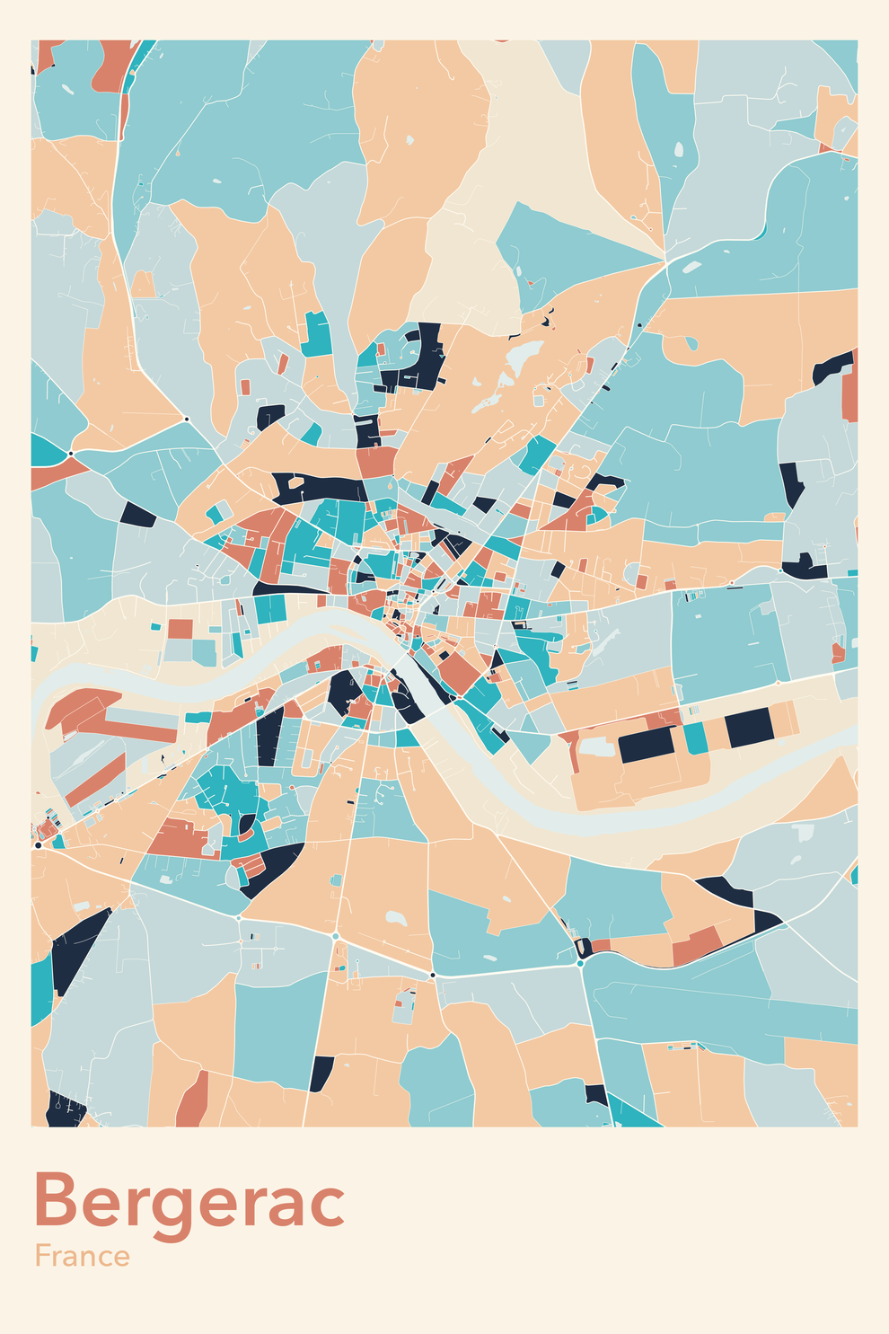 Plan de Bergerac - Carte personnalisée