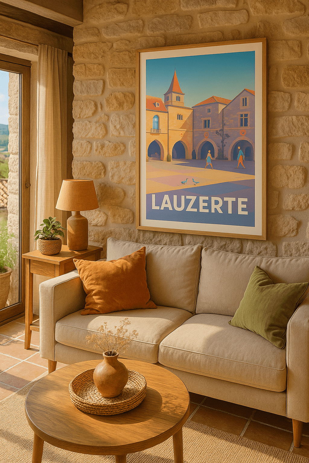 Tarn-et-Garonne France Affiche de Lauzerte - Charme médiéval et lumière douce