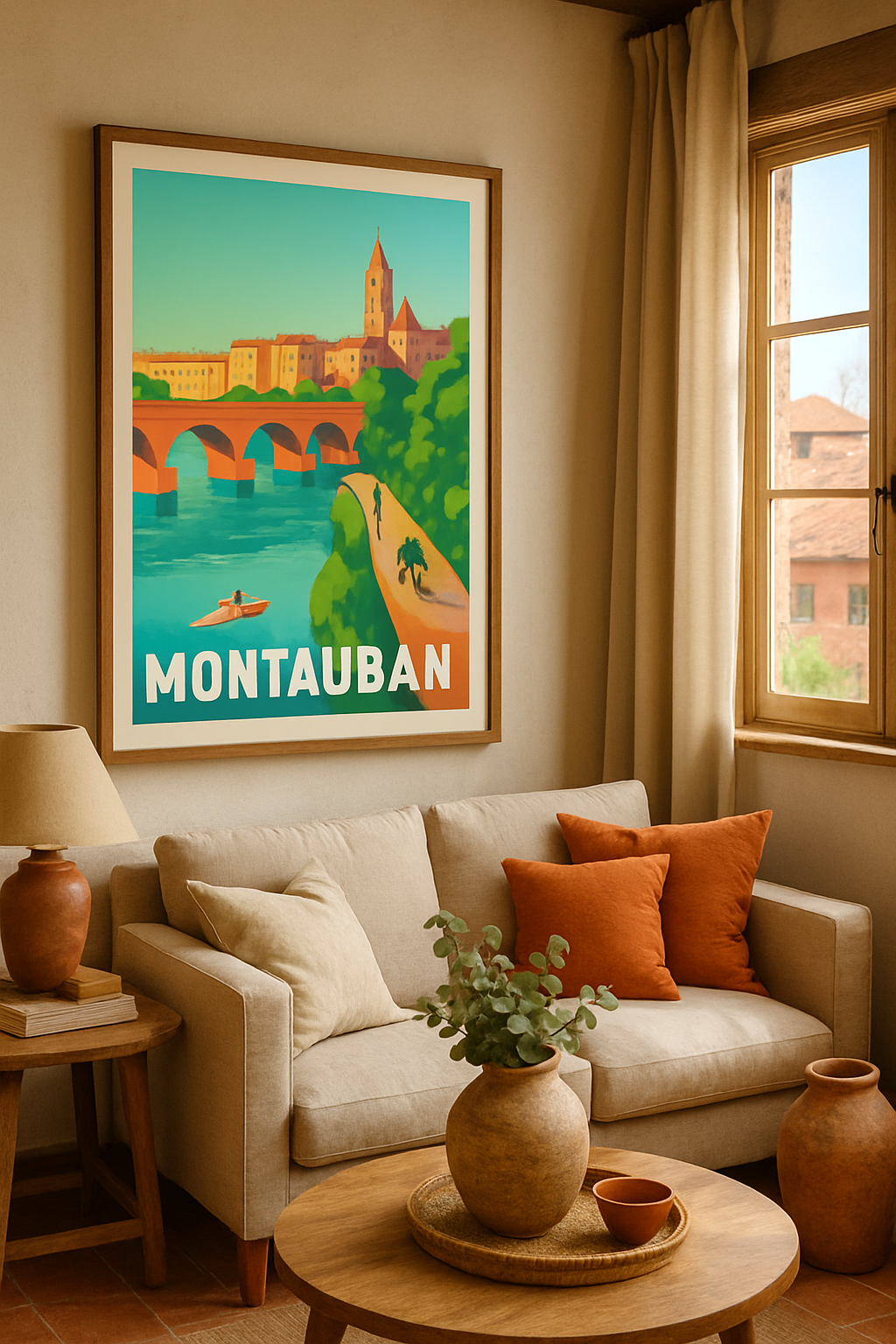 Tarn-et-Garonne France Affiche de Montauban - L'élégance d'une rivière paisible