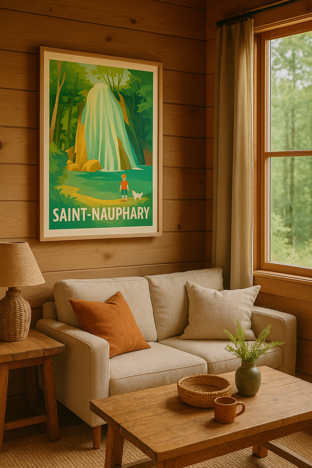Affiche Saint-Nauphary — Escapade nature au bord de la cascade · poster d'art de Saint-Nauphary