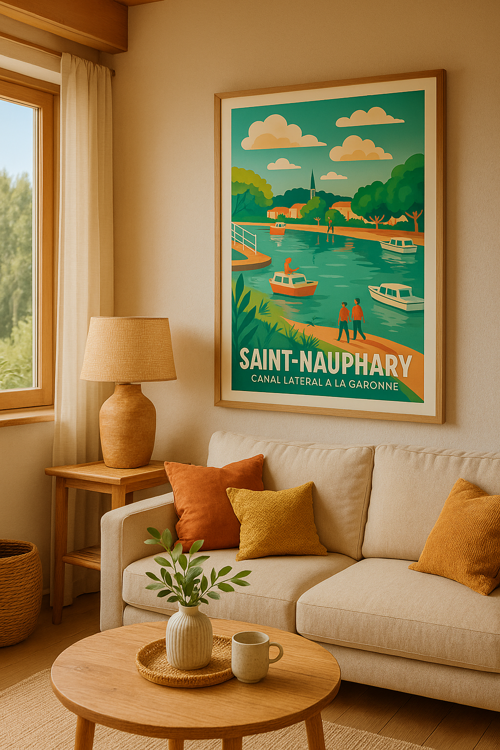 Affiche Saint-Nauphary — Promenade au fil du Canal Latéral à la Garonne · poster d'art de Saint-Nauphary