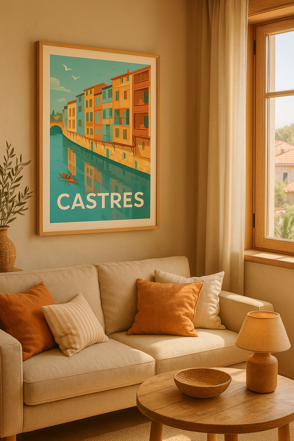 Affiche Castres — Harmonie des couleurs sur le Canal · poster d'art de Castres