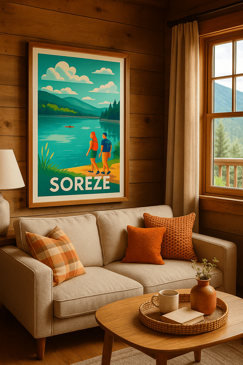 Tarn France Affiche de Sorèze - Balade au bord de l'eau