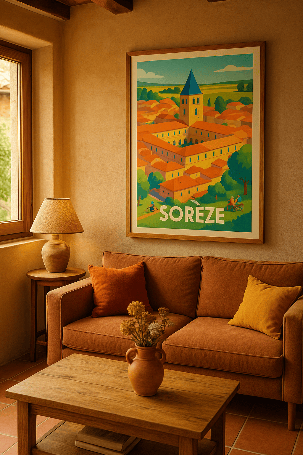 Tarn France Affiche de Sorèze - L'élégance chaleureuse d'un village historique