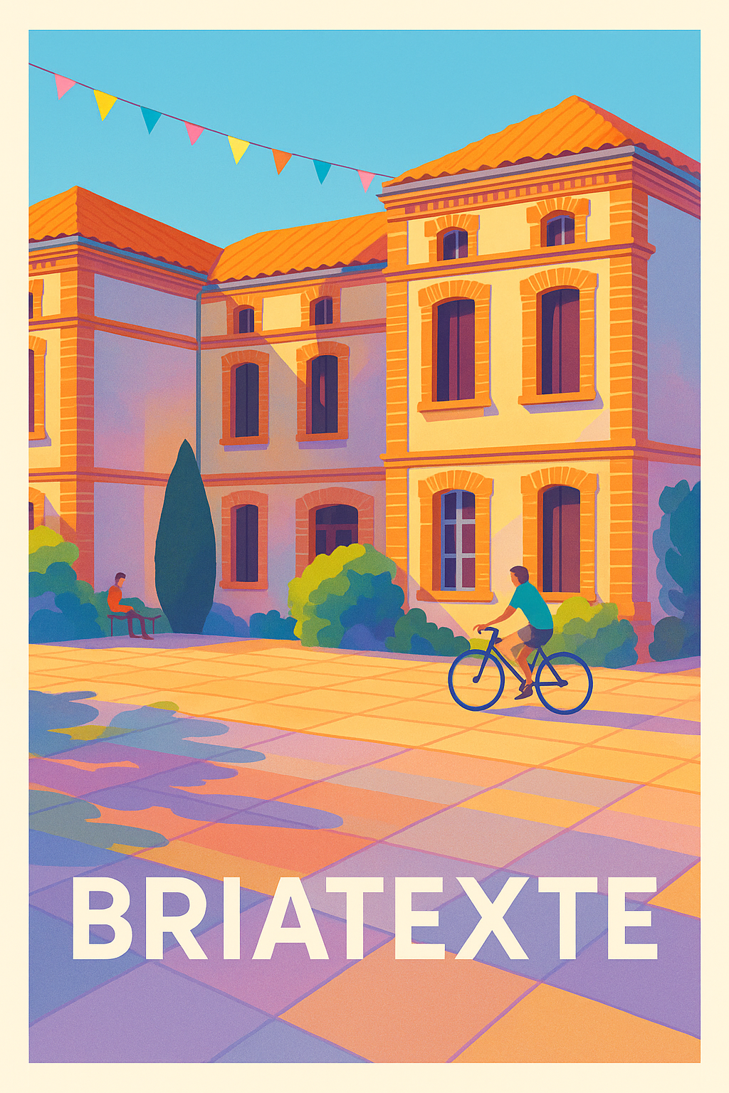 Tarn France Pas de Cadre / 20 × 30cm Affiche Briatexte - Charme et douceur d'une ville ensoleillée