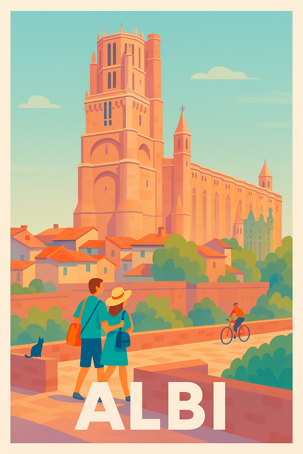 Tarn France Pas de Cadre / 20 × 30cm Affiche de Albi - Sous le charme de la cathédrale Sainte-Cécile