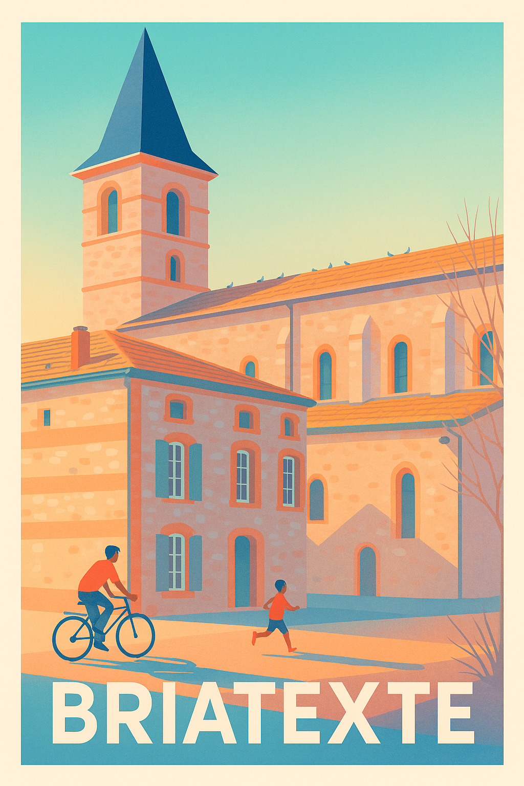 Tarn France Pas de Cadre / 20 × 30cm Affiche de Briatexte - Charme et douceur du Tarn