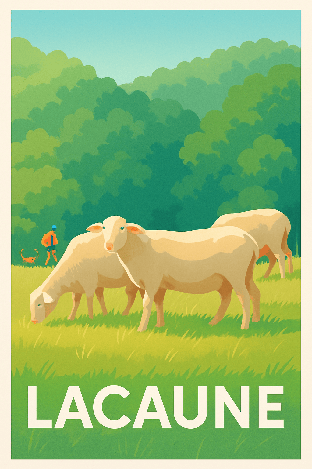Tarn France Pas de Cadre / 20 × 30cm Affiche de Lacaune - Charme pastoral en pleine nature