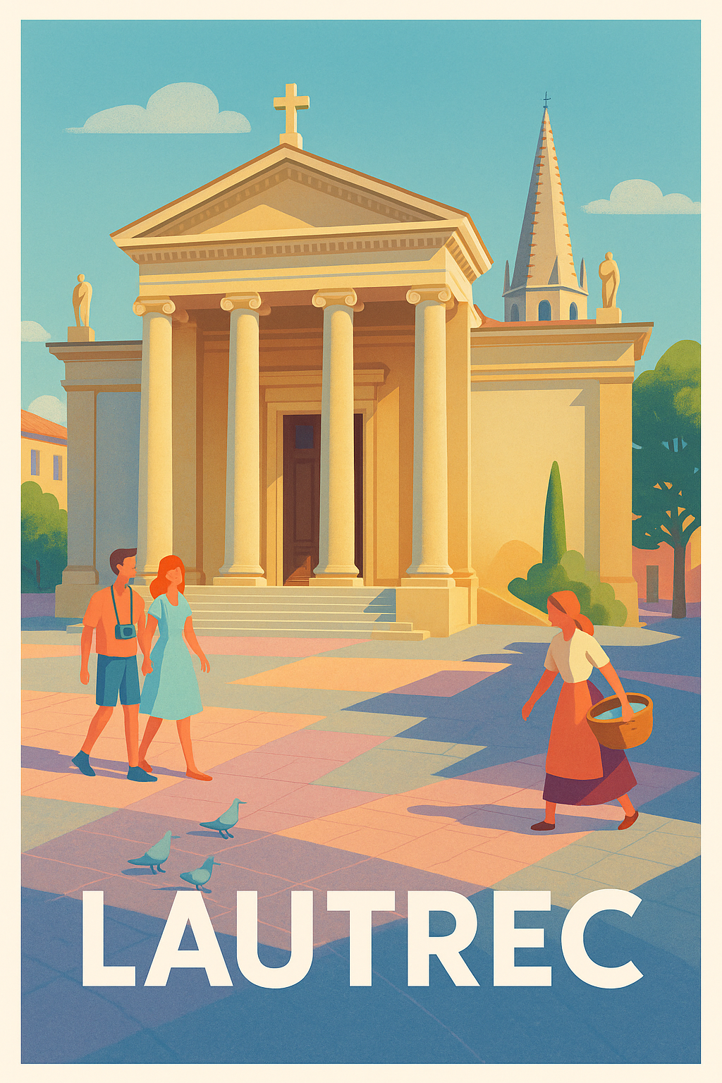 Tarn France Pas de Cadre / 20 × 30cm Affiche de Lautrec - Escapade lumineuse au cœur du village