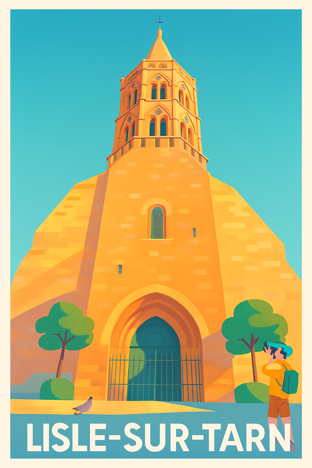 Tarn France Pas de Cadre / 20 × 30cm Affiche de Lisle-sur-Tarn - Charme et histoire au cœur du Tarn