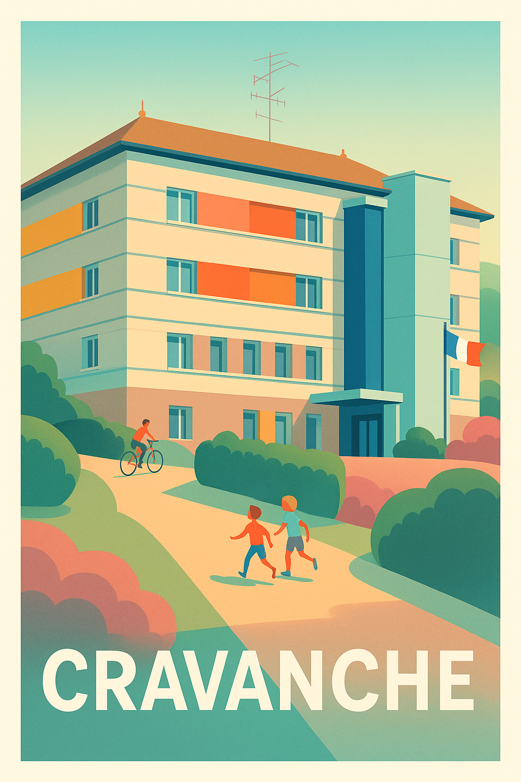 Territoire de Belfort France Pas de Cadre / 20 × 30cm Affiche de Cravanche - Douceur de vie et convivialité