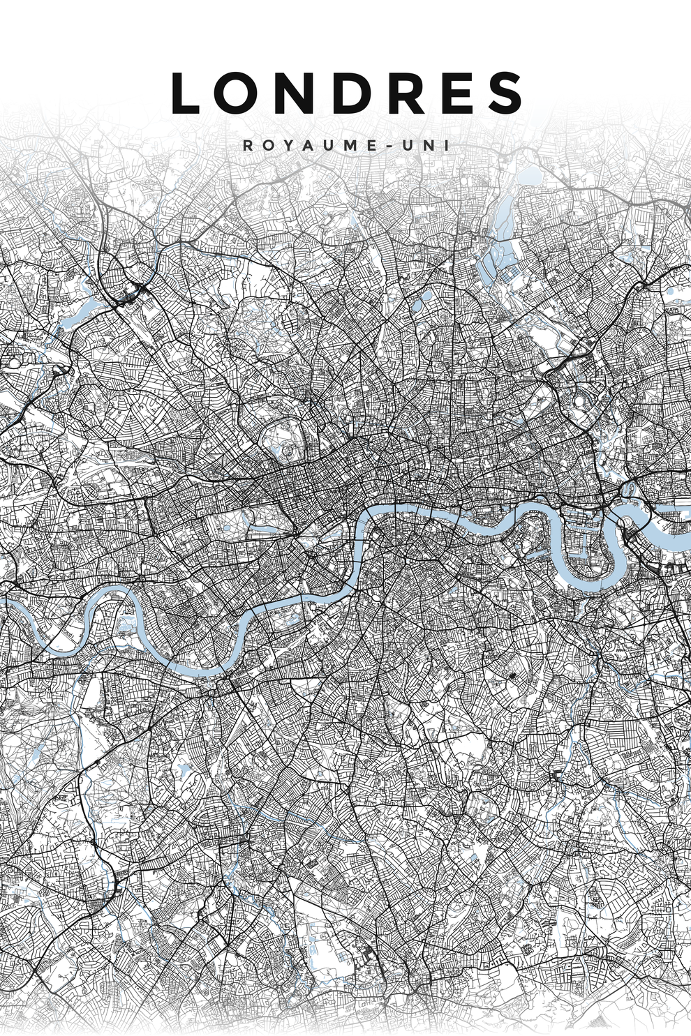Affiche de Londres, plan de ville détaillé | Afich