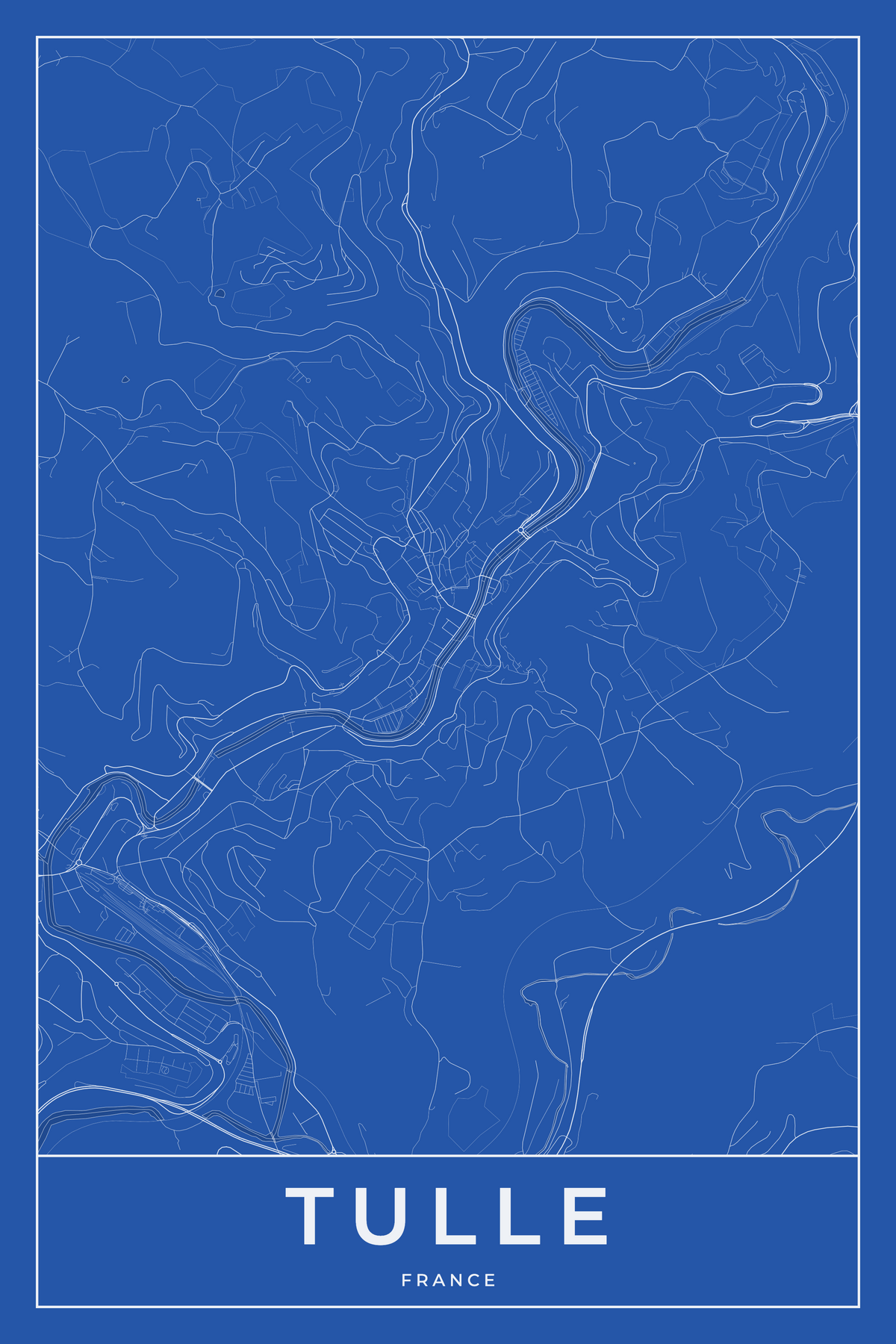 Carte de Tulle bleue - Affiche personnalisée