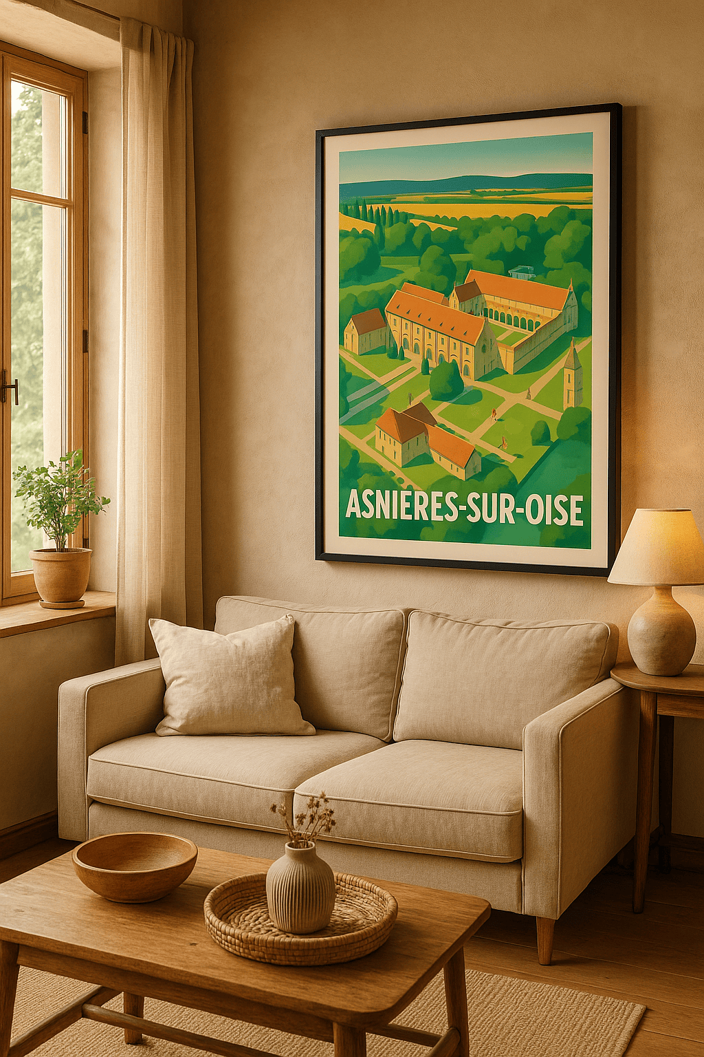 Affiche Asnières-sur-Oise — Charme et Histoire en Vallée de l'Oise · poster d'art de Asnières-sur-Oise
