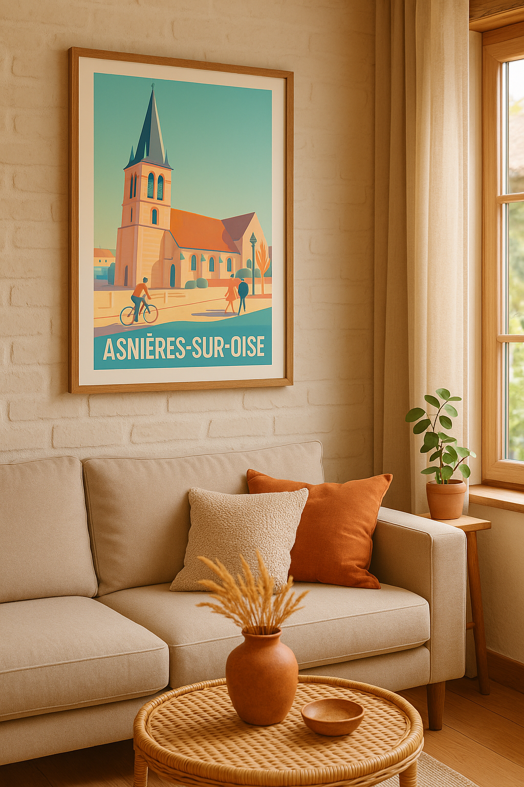 Affiche Asnières-sur-Oise — Charme paisible au cœur de l'histoire · poster d'art de Asnières-sur-Oise