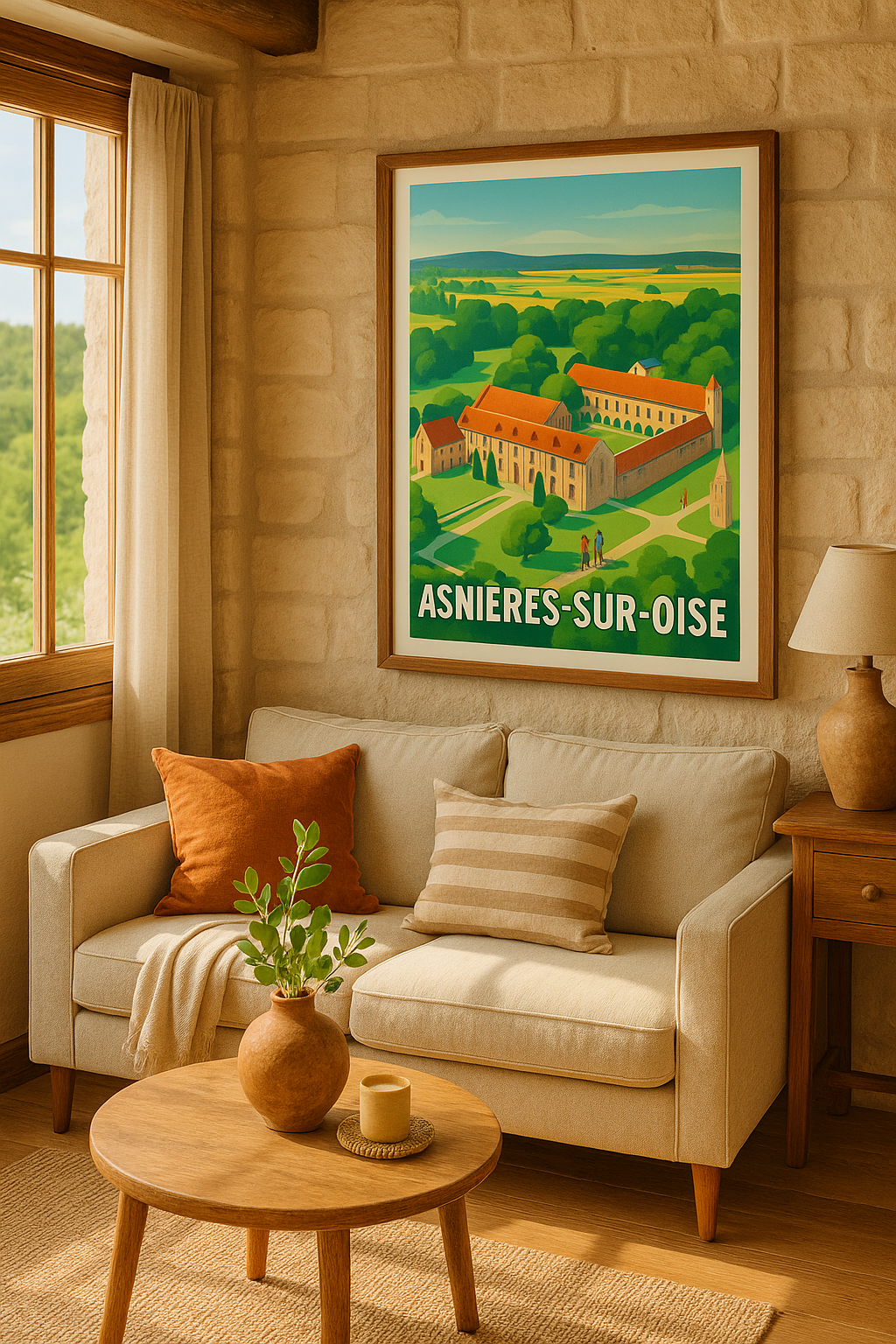Affiche Asnières-sur-Oise — Tranquillité et patrimoine en harmonie · poster d'art de Asnières-sur-Oise