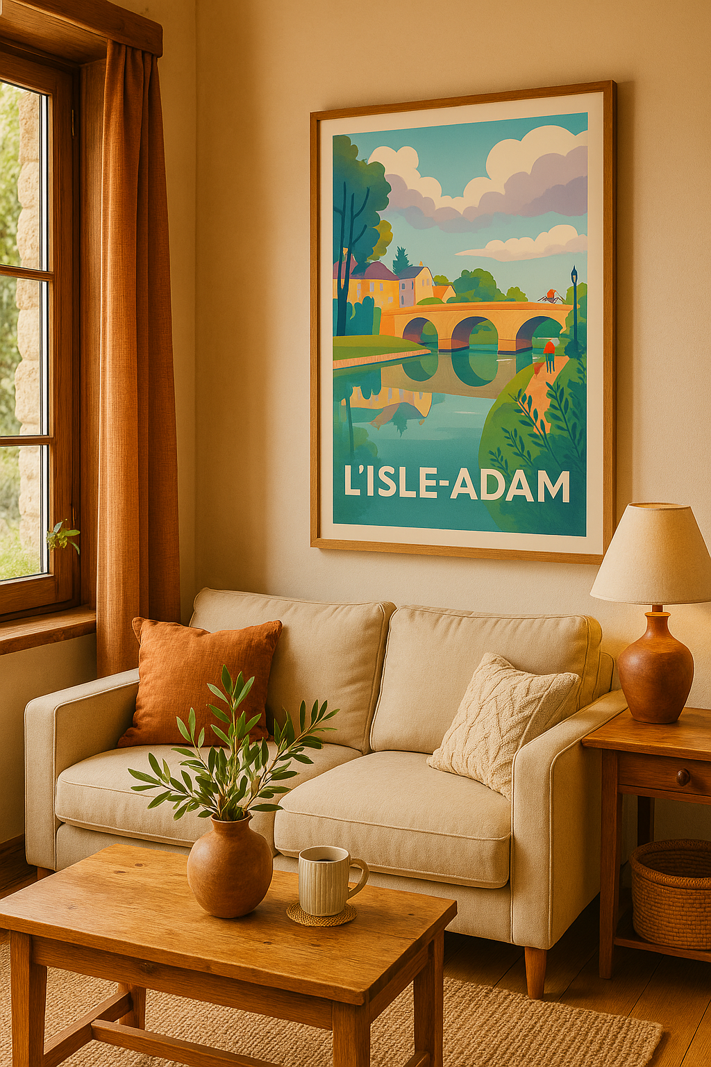 Val-d'Oise France Affiche de L'Isle-Adam - Charme bucolique au fil de l'Oise