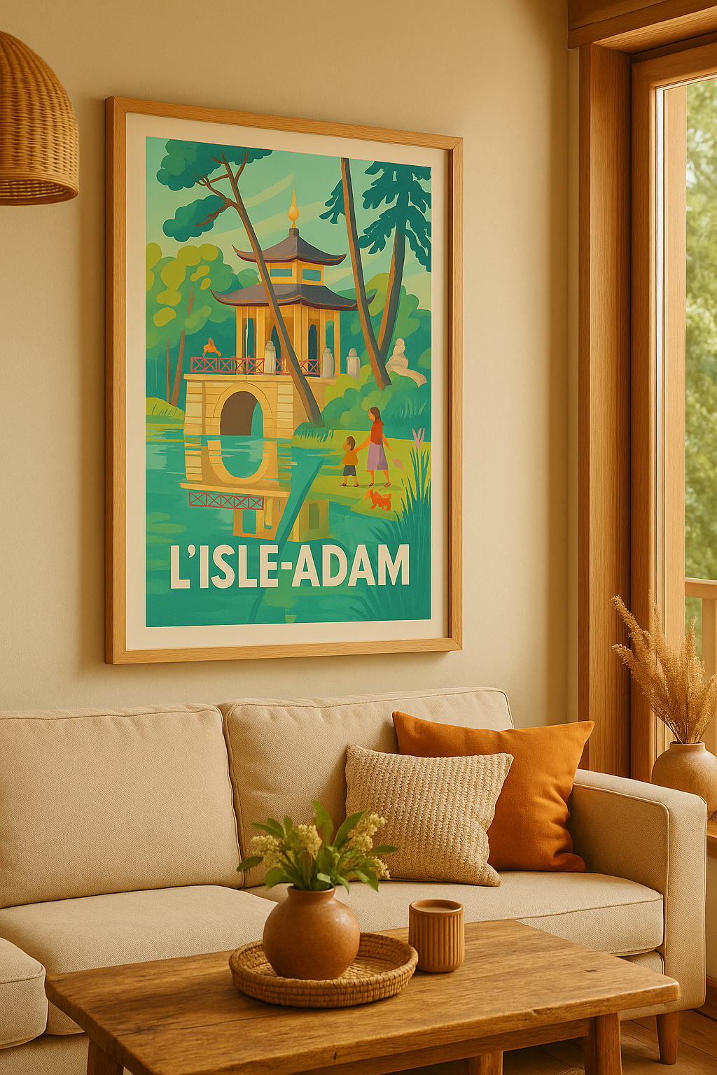 Val-d'Oise France Affiche de L'Isle-Adam - Harmonie paisible au bord de l'eau