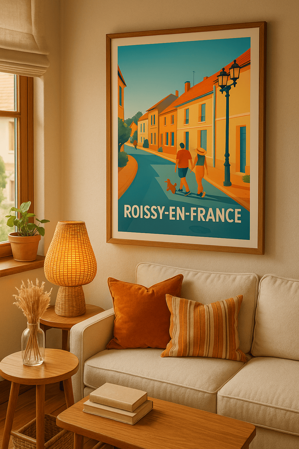 Affiche Roissy-en-France — Promenade paisible au cœur de la ville · poster d'art de Roissy-en-France