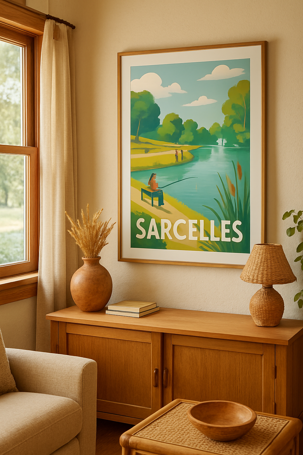 Val-d'Oise France Affiche de Sarcelles - Escapade paisible au bord de l'eau
