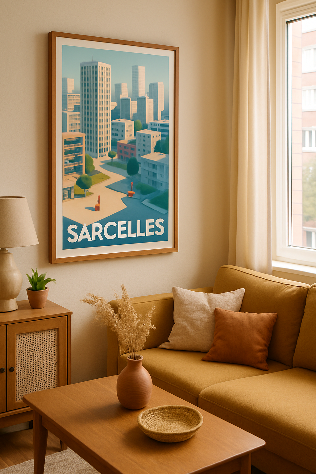 Val-d'Oise France Affiche de Sarcelles - Sérénité urbaine et douceur de vivre