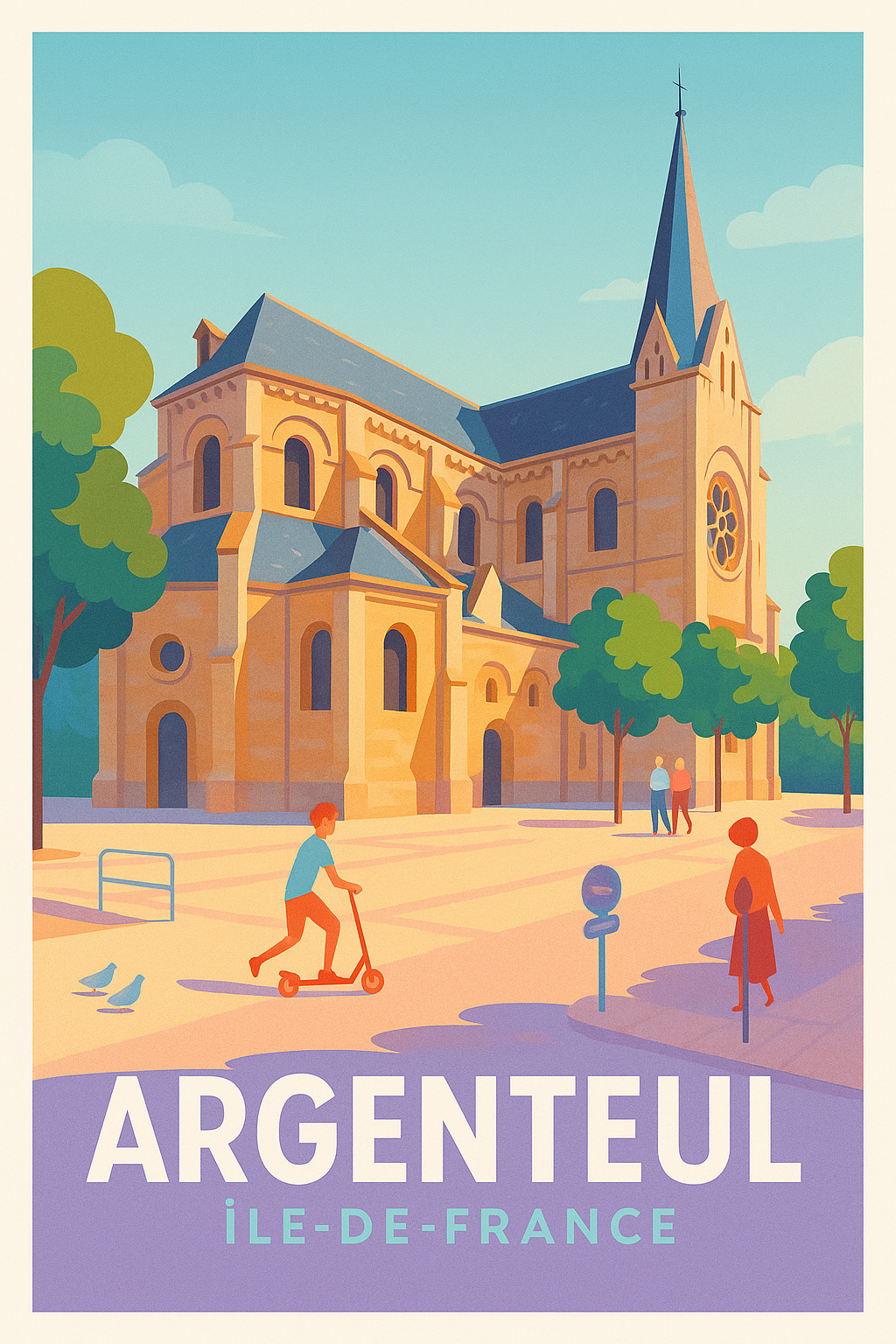 Val-d'Oise France Pas de Cadre / 20 × 30cm Affiche Argenteuil - Ambiance paisible au cœur de l'Île-de-France