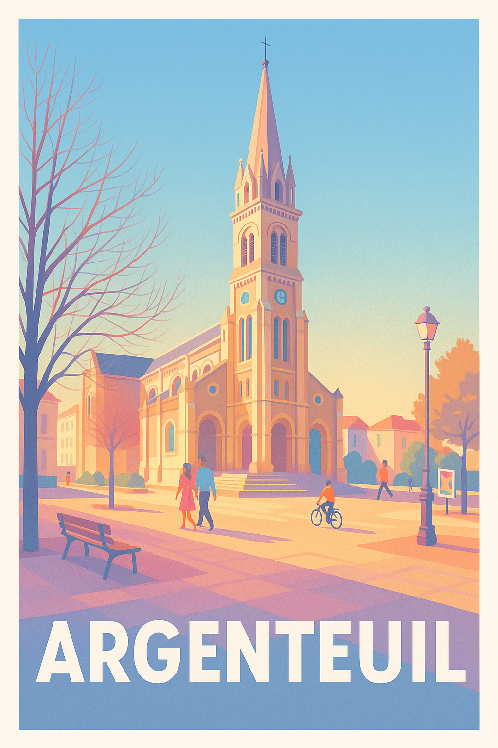Val-d'Oise France Pas de Cadre / 20 × 30cm Affiche Argenteuil - Charme paisible et patrimoine architectural