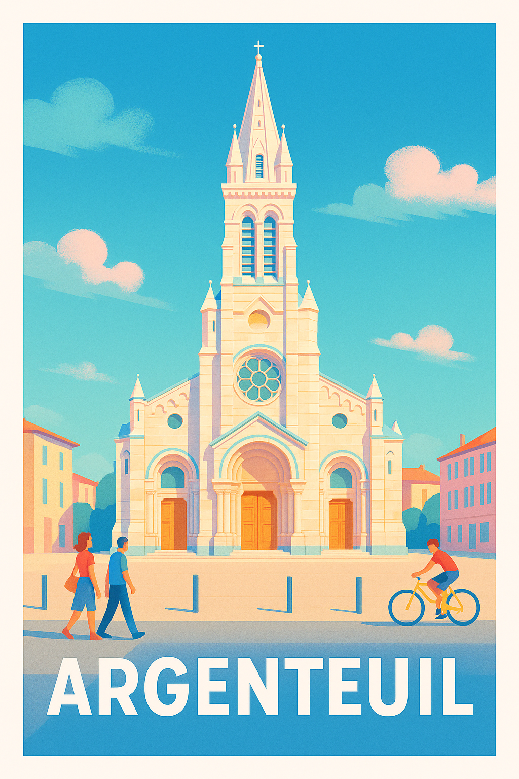 Val-d'Oise France Pas de Cadre / 20 × 30cm Affiche Argenteuil - Lumières et Sérénité au Cœur de la Ville