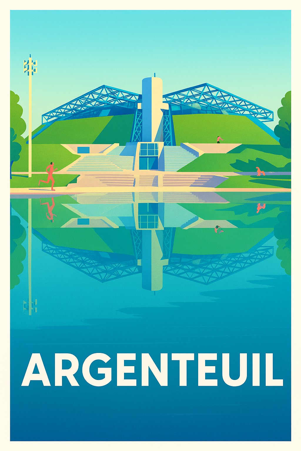 Val-d'Oise France Pas de Cadre / 20 × 30cm Affiche Argenteuil - Reflets paisibles et modernité urbaine