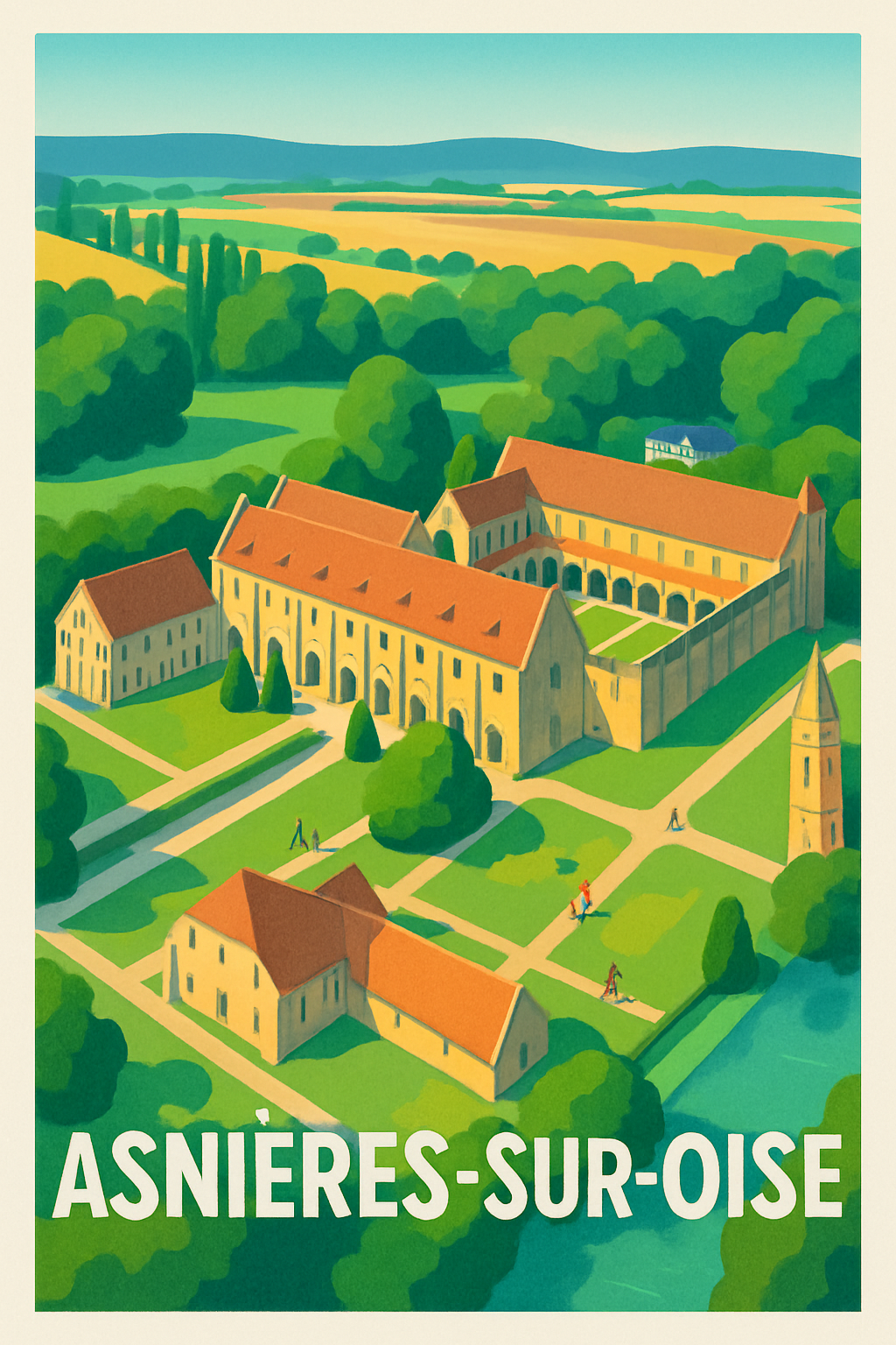 Affiche Asnières-sur-Oise — Charme et Histoire en Vallée de l'Oise · poster d'art de Asnières-sur-Oise