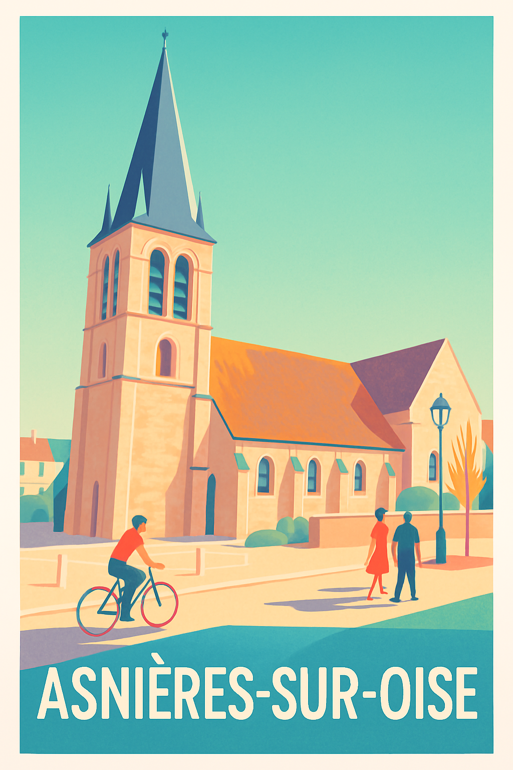 Affiche Asnières-sur-Oise — Charme paisible au cœur de l'histoire · poster d'art de Asnières-sur-Oise
