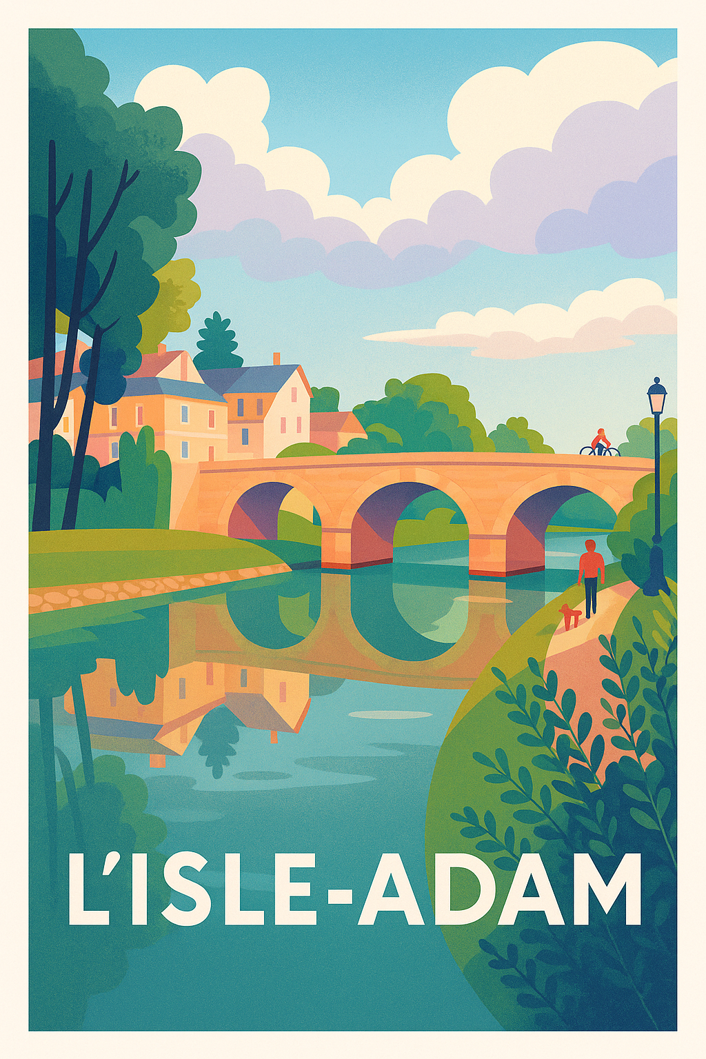 Affiche L'Isle-Adam — Charme bucolique au fil de l'Oise · poster d'art de L'Isle-Adam