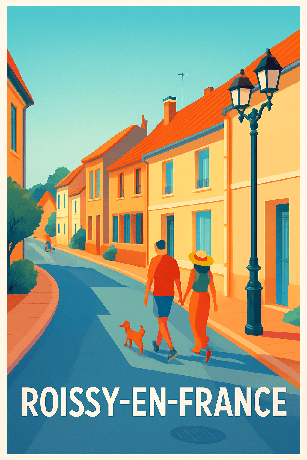 Affiche Roissy-en-France — Promenade paisible au cœur de la ville · poster d'art de Roissy-en-France