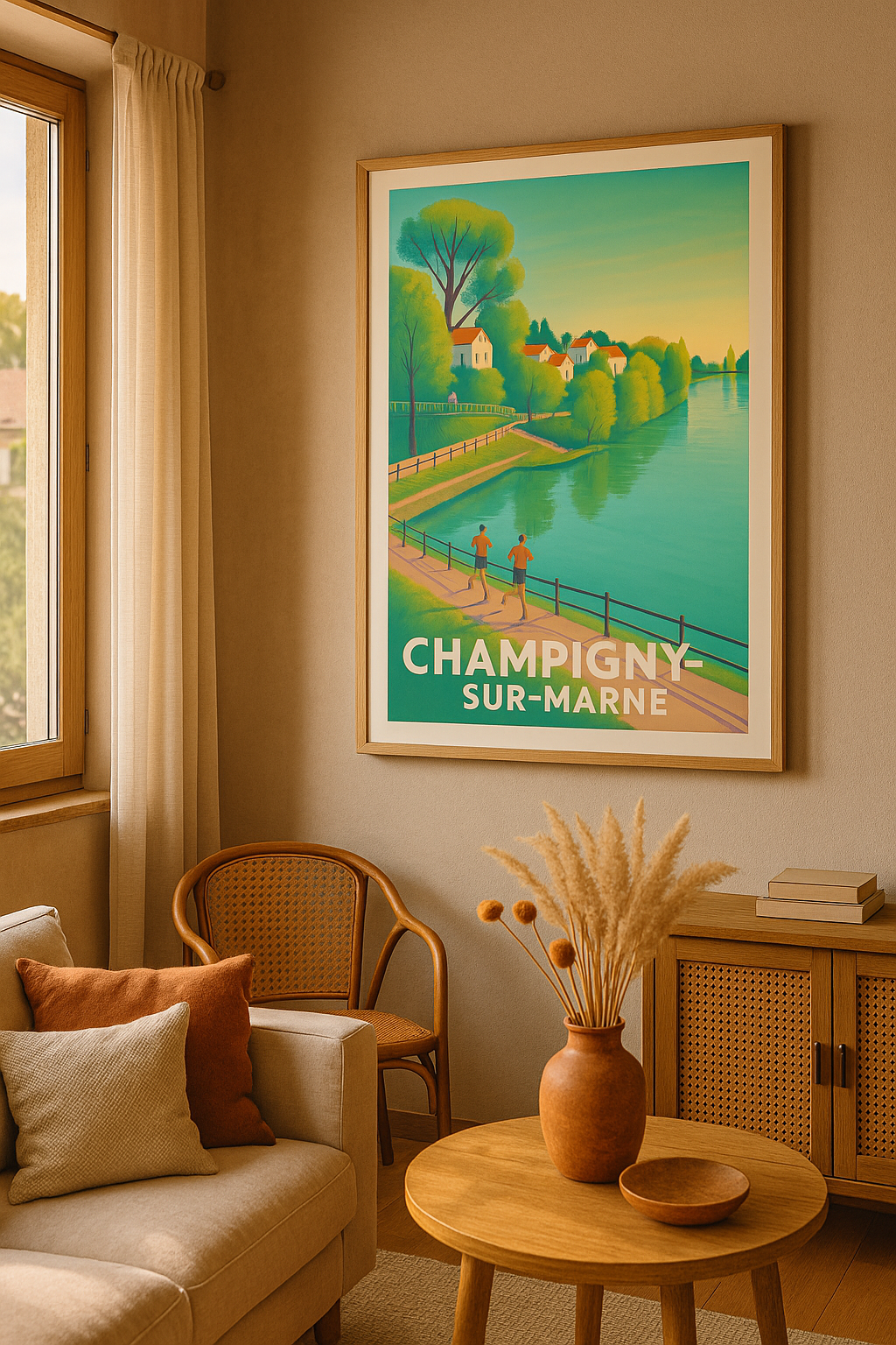 Val-de-Marne France Affiche de Champigny-sur-Marne - Nature et tranquillité riveraine