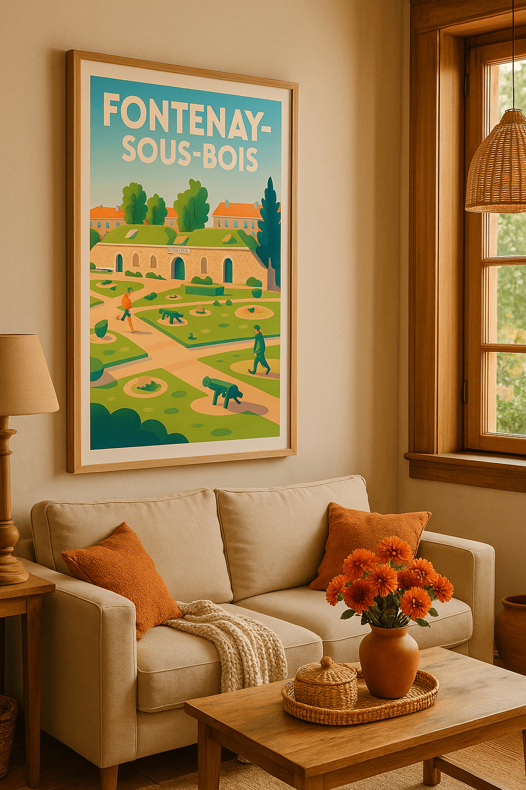 Val-de-Marne France Affiche de Fontenay-sous-Bois - Charme et Sérénité au Coeur du Parc