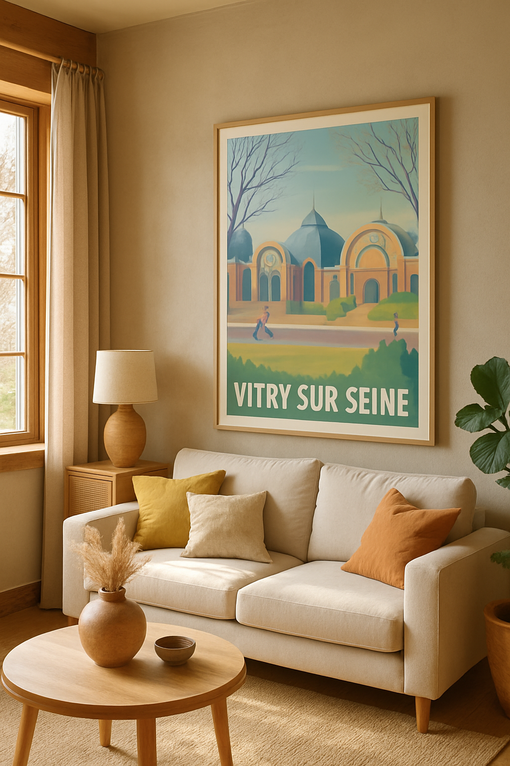 Affiche Vitry-sur-Seine — Charme architectural et douceur de vivre · poster d'art de Vitry-sur-Seine