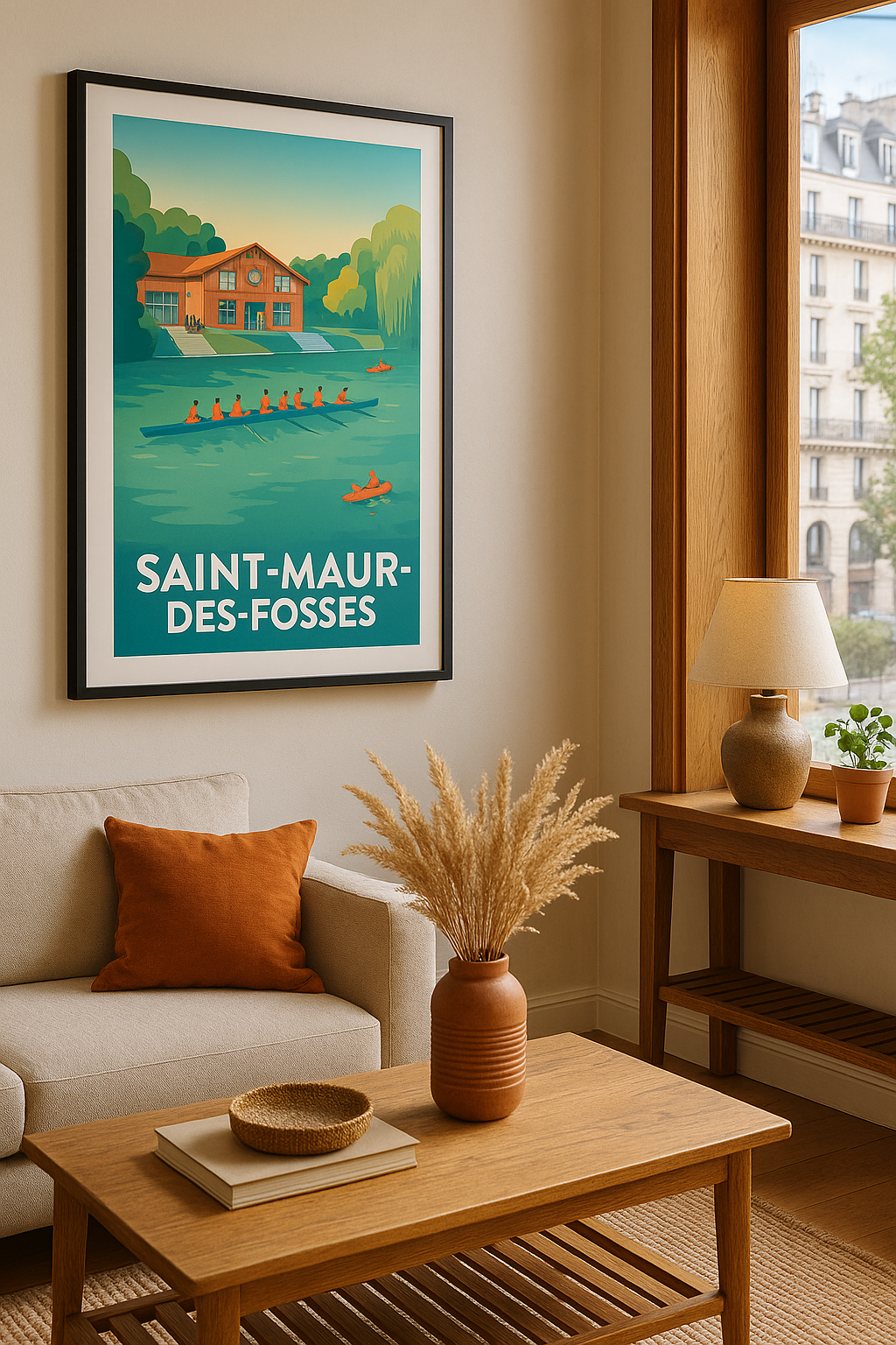 Val-de-Marne France Affiche Saint-Maur-des-Fossés - L'art de l'aviron en pleine nature