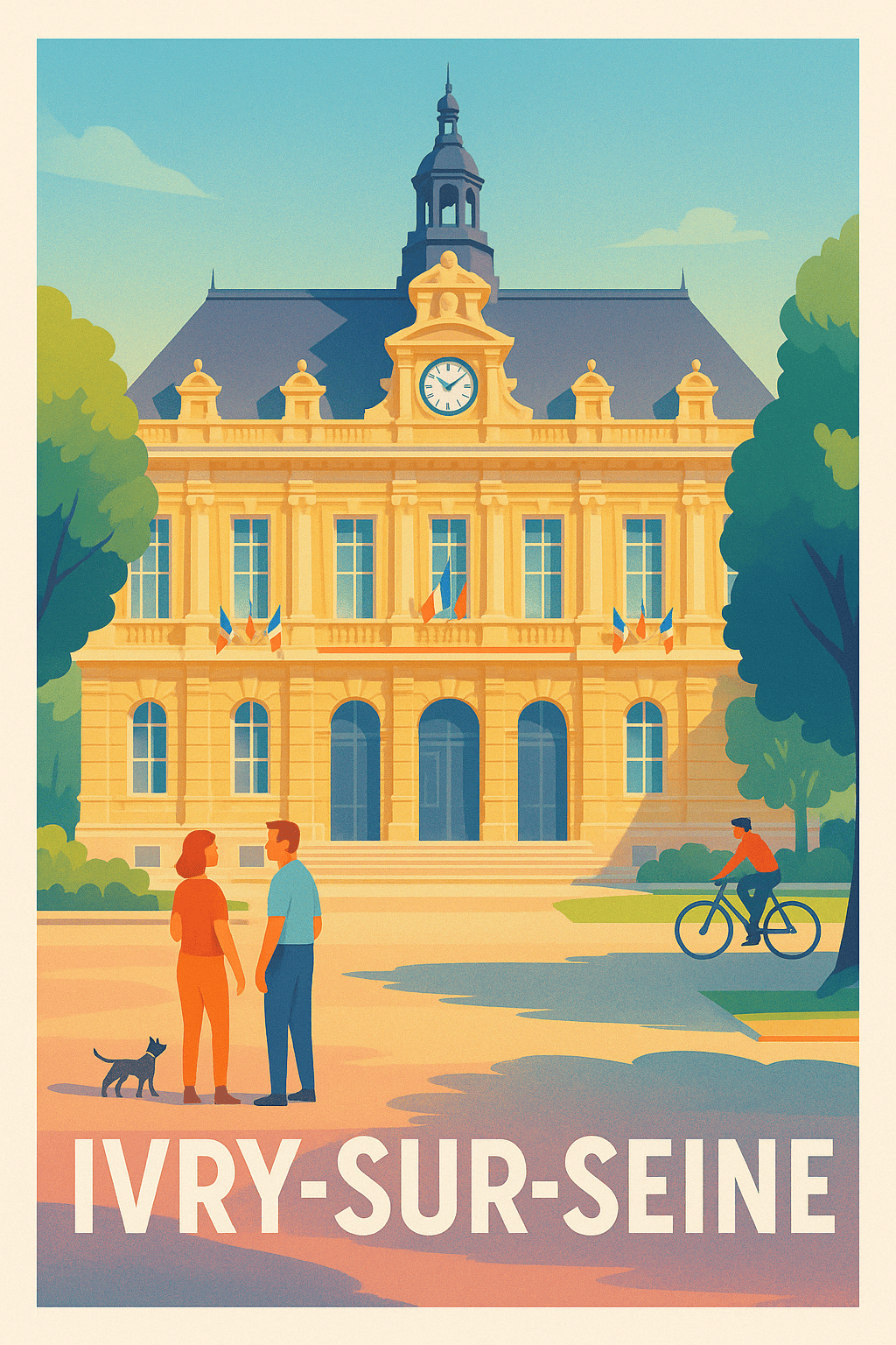 Val-de-Marne France Pas de Cadre / 20 × 30cm Affiche de Ivry-sur-Seine - Charme et patrimoine aux portes de Paris