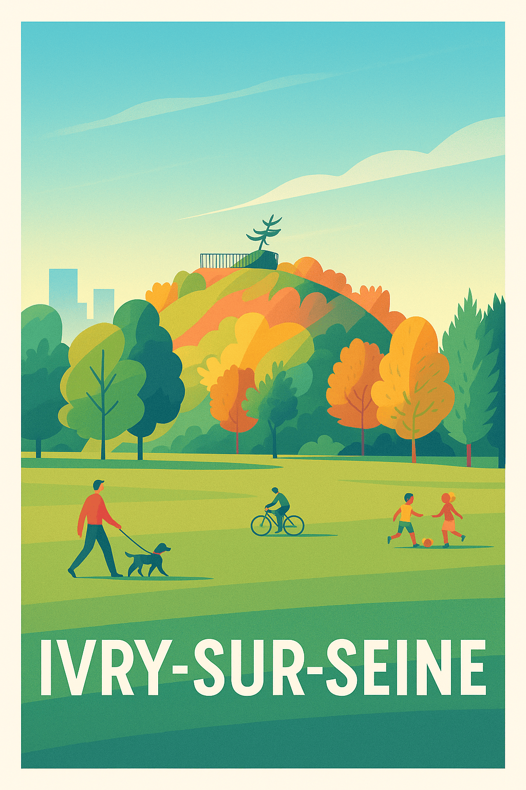 Val-de-Marne France Pas de Cadre / 20 × 30cm Affiche de Ivry-sur-Seine - Un écrin de verdure aux portes de Paris