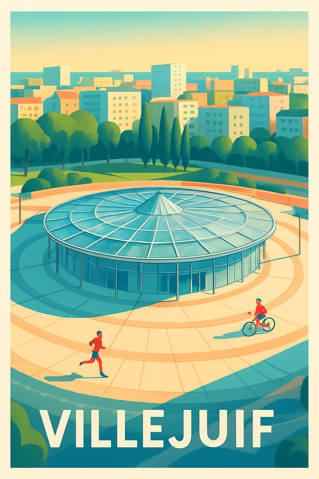 Val-de-Marne France Pas de Cadre / 20 × 30cm Affiche de Villejuif - Élégance architecturale en plein cœur urbain